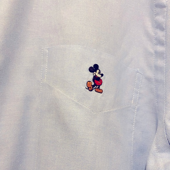 Walt Disney World Mickey & Co Button Down Blue Shirt MENS SIZE 15 1/2  32/33 - Picture 2 of 3